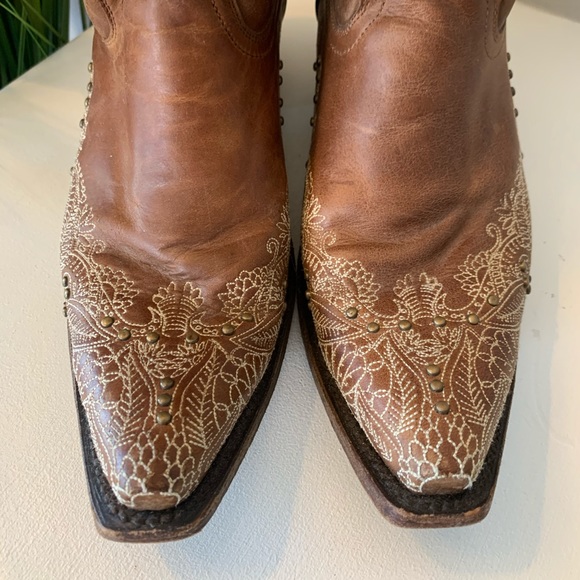 Corral Embroidered Leather Cowboy Boots size 10 - Picture 3 of 9